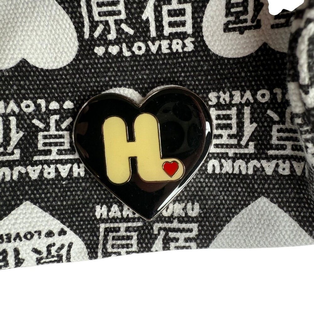New NWT HARAJUKU Lovers Mini Bag. Hearts. Black White Gwen Stefani Mini Bag - Picture 2 of 6